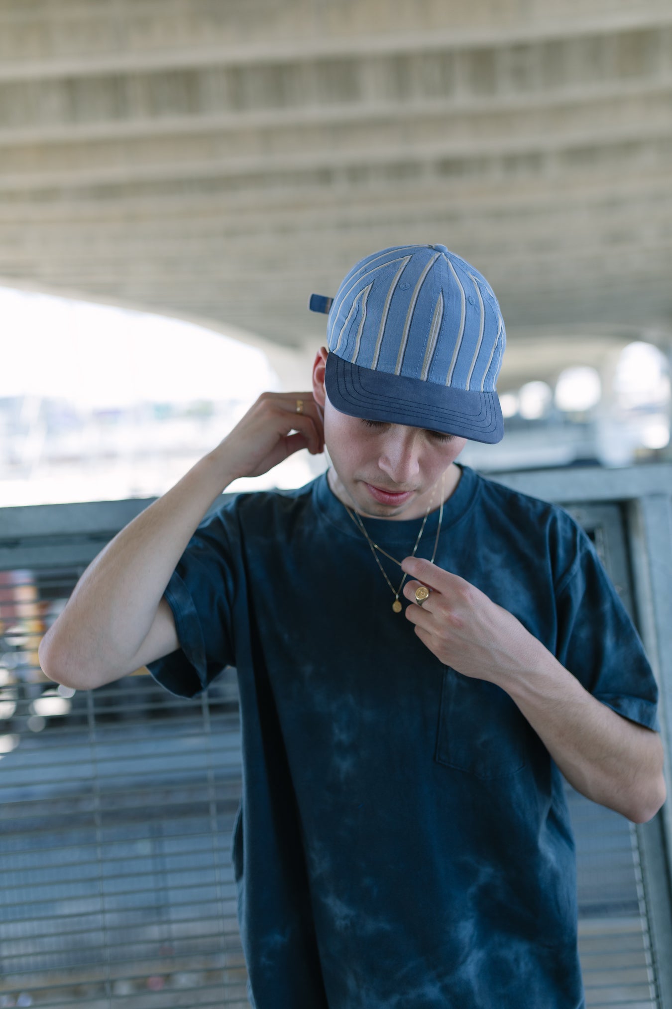 Lite Year Baseball Stripe/Tencel™ 6 panel cap - Blue/Navy