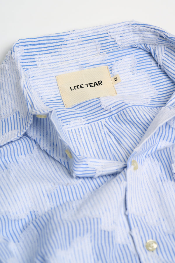 Classic Long Sleeve Pocket Shirt - White/Blue Cloud Stripe