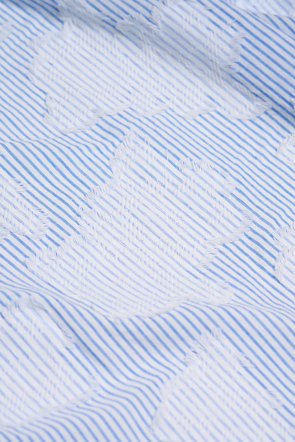 Classic Long Sleeve Pocket Shirt - White/Blue Cloud Stripe