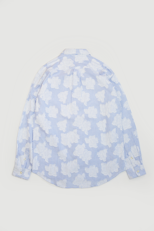 Classic Long Sleeve Pocket Shirt - White/Blue Cloud Stripe