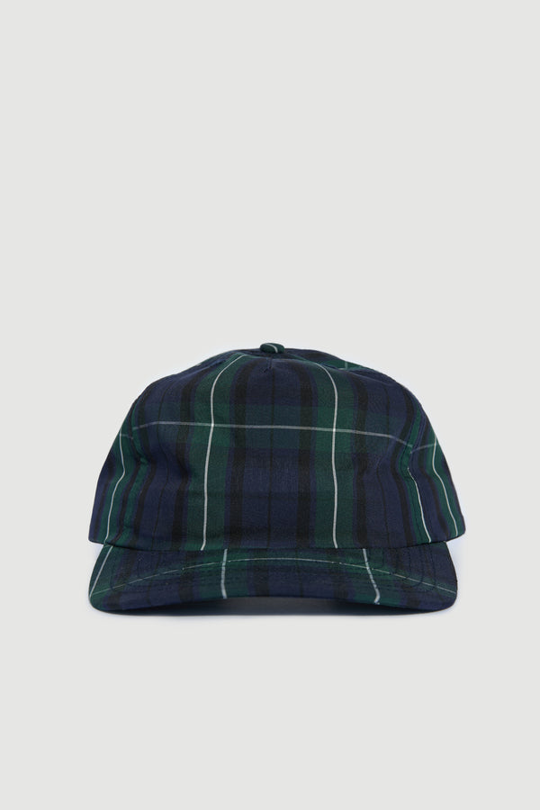 Five Panel Cap - Navy/Green Plaid