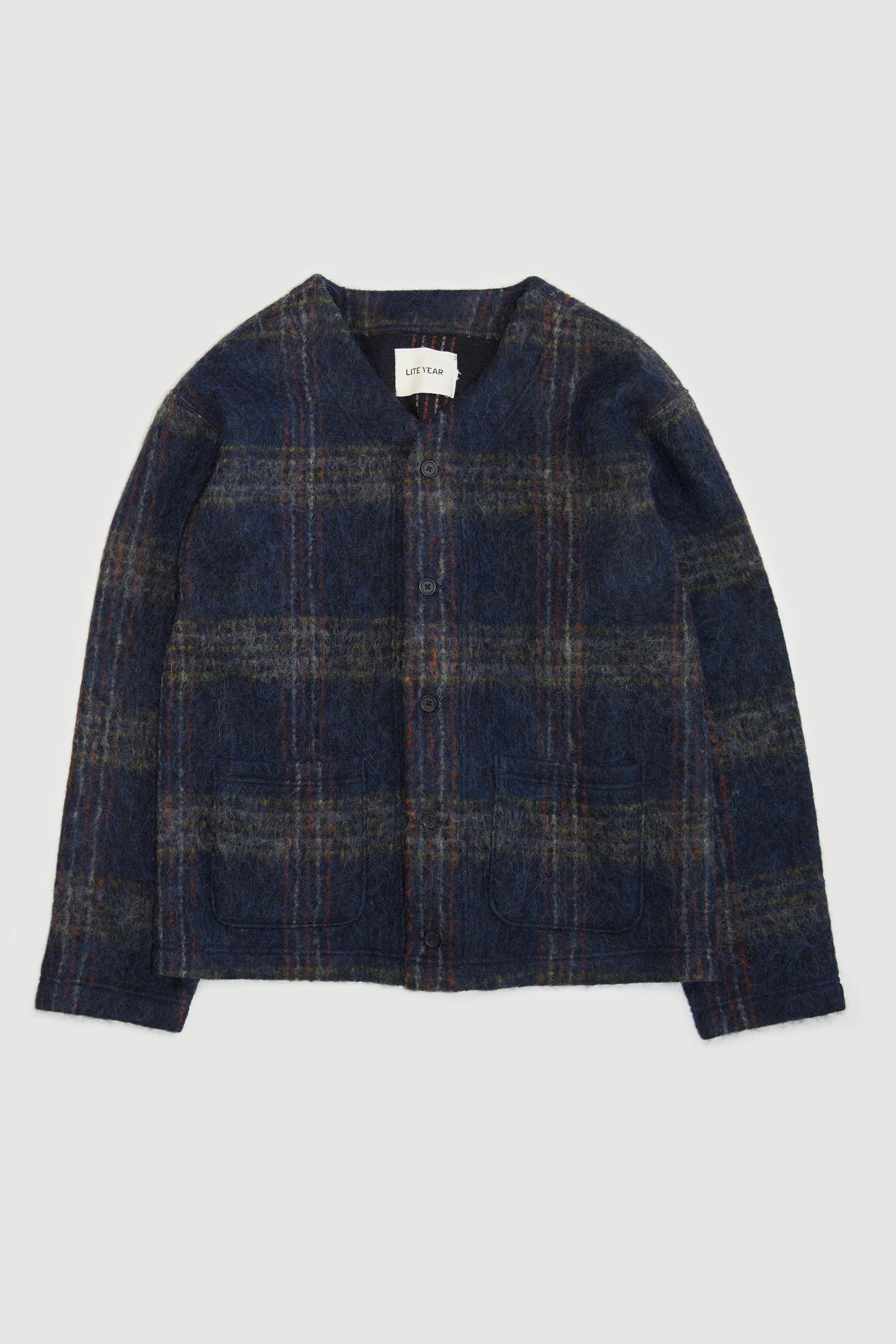 Italian Liner Jacket - Navy Plaid