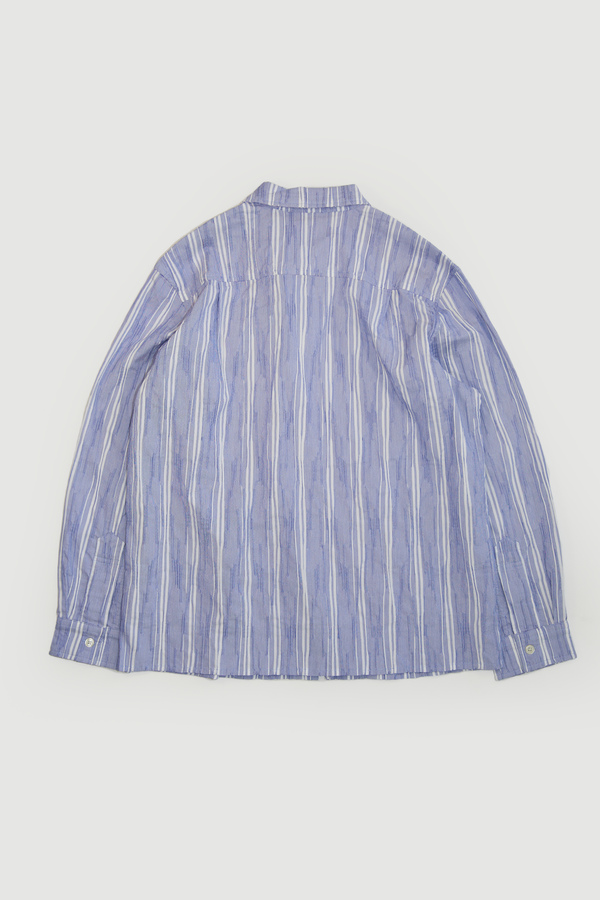 Relaxed Long Sleeve Shirt - Navy/White Stripe