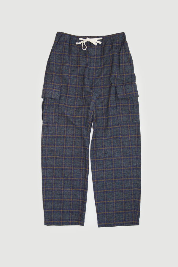 Cargo Pants - Navy Plaid Tweed