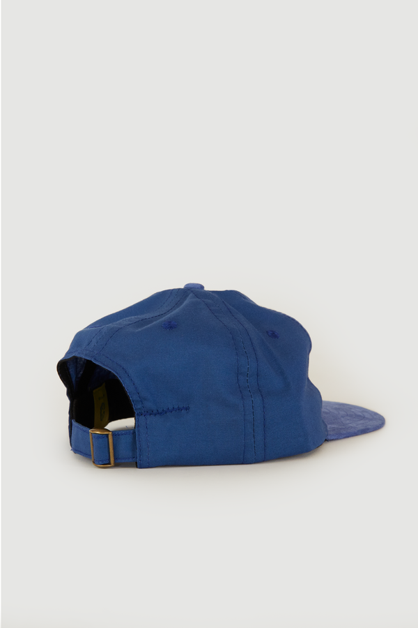 Two Tone Moleskin / Twill 6 Panel Cap - Blue/Royal Blue