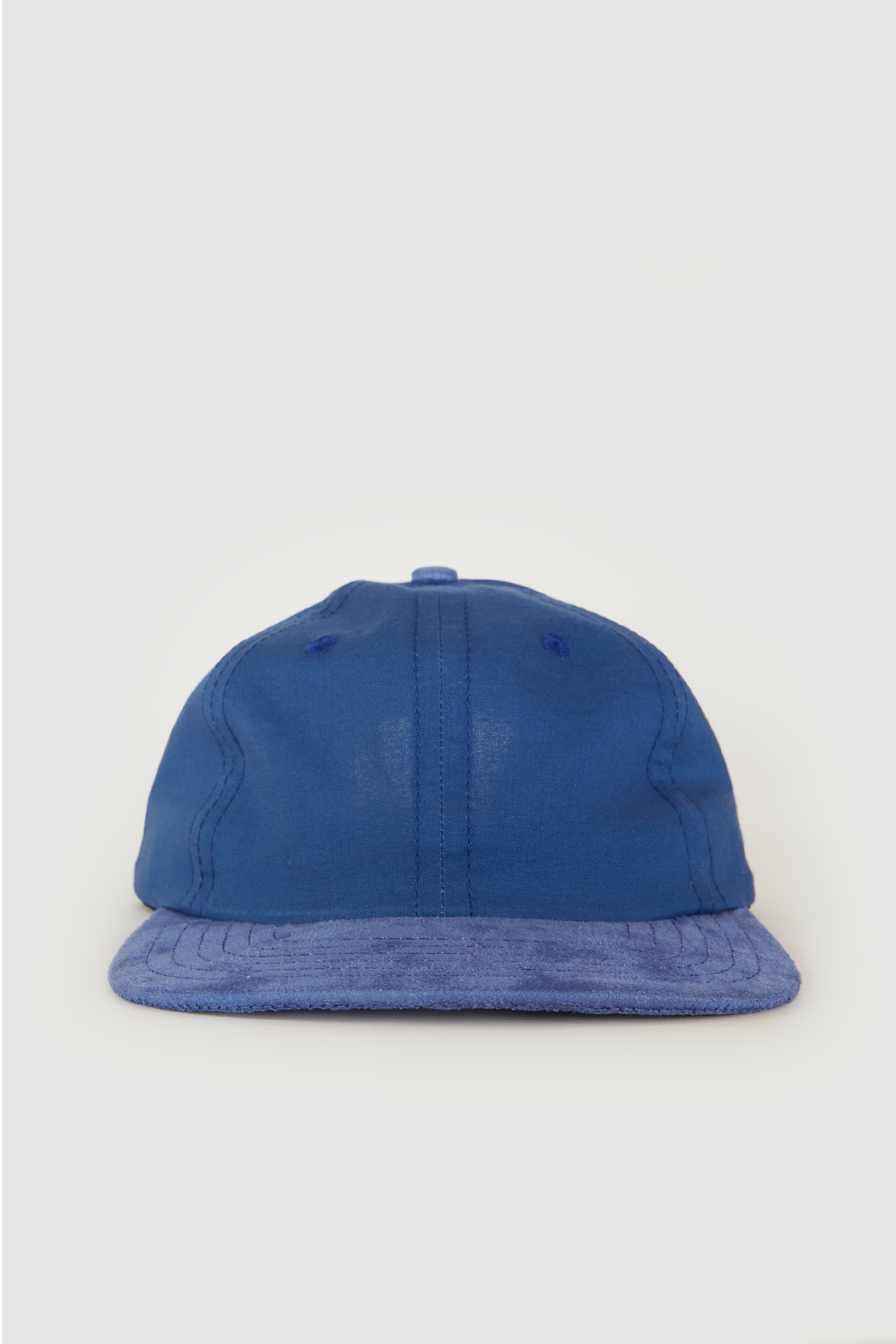 Two Tone Moleskin / Twill 6 Panel Cap - Blue/Royal Blue