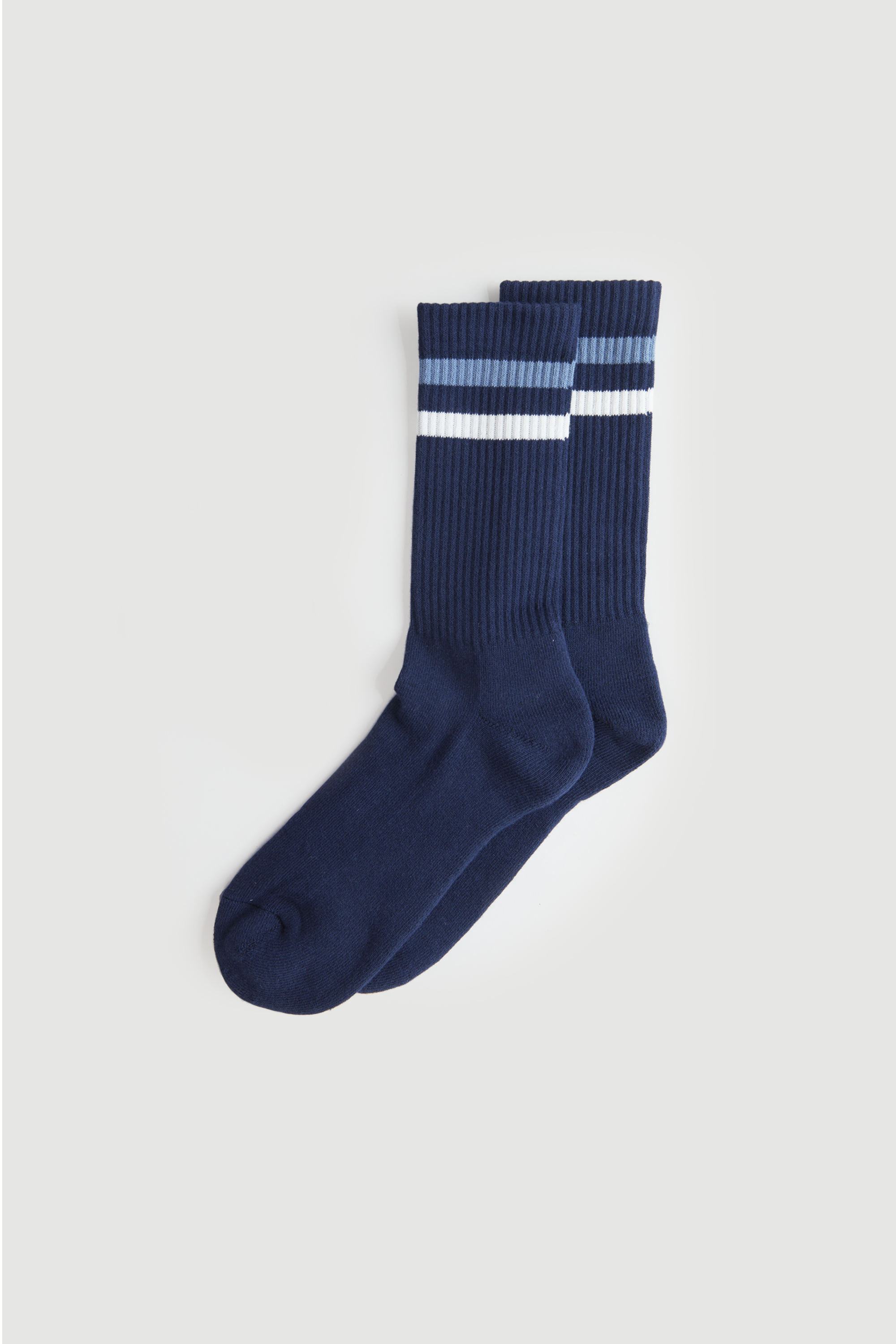 Stripe Socks - Navy/Blue/White