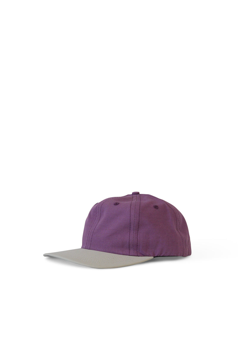 Lite Year 2-tone Ripstop/Nylon 6 panel cap - Mauve and Creme