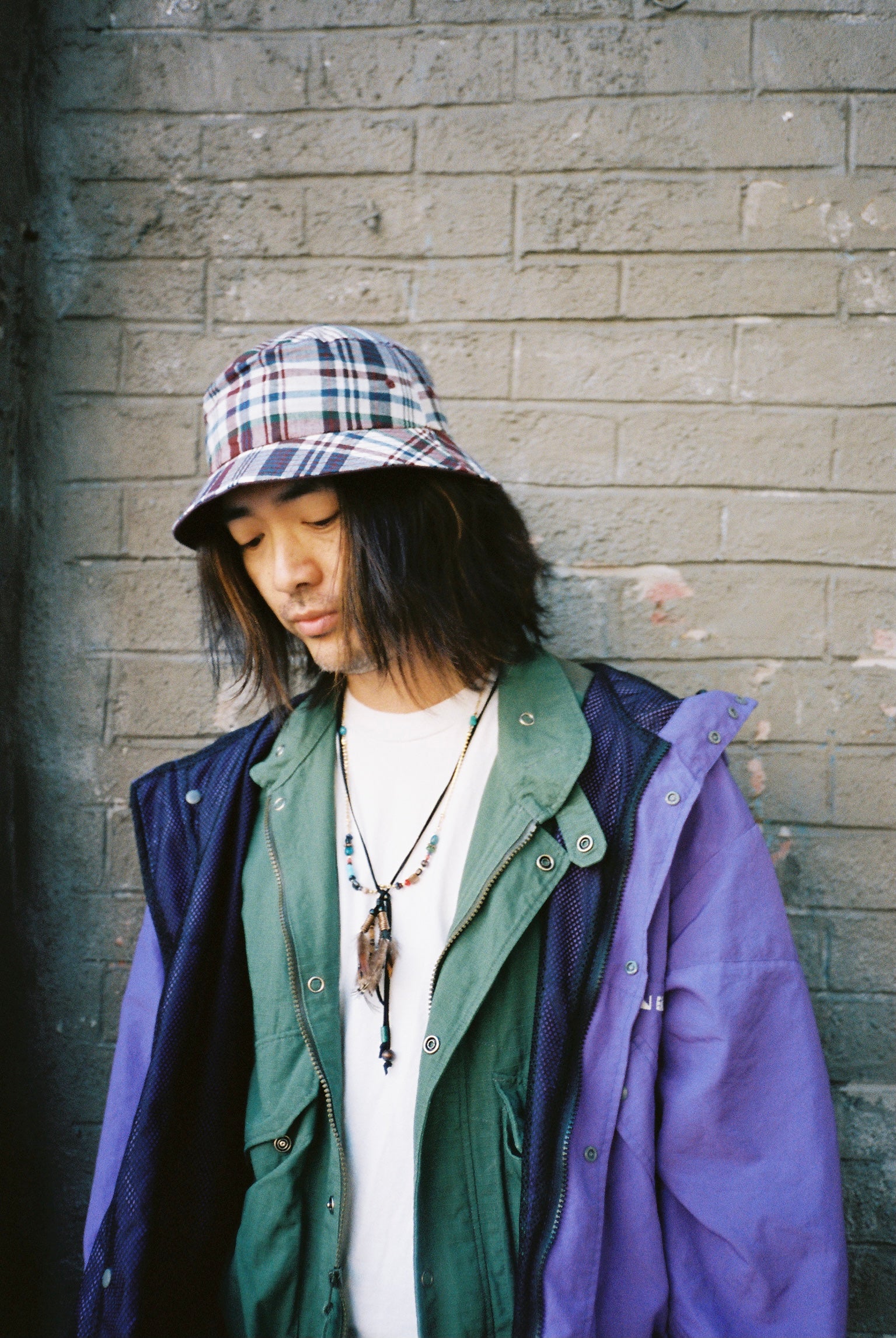 Lite Year Plaid Madras Bucket Hat - Burgundy